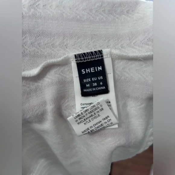 Shein White Knit Cami Top Lace Trim Ribbon Bow‎ Sleeveless Tank Top M - Picture 3 of 3